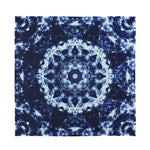 Blue Winter Mandala Print Silk Bandana