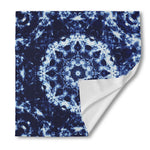 Blue Winter Mandala Print Silk Bandana