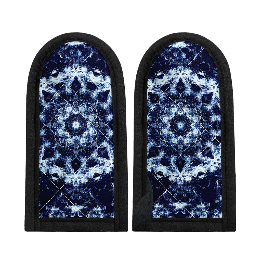 Blue Winter Mandala Print Skillet Handle Cover