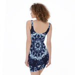 Blue Winter Mandala Print Sleeveless Bodycon Dress