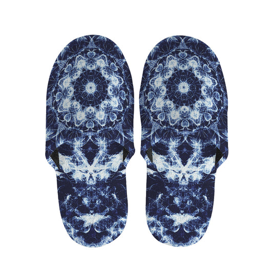 Blue Winter Mandala Print Slippers