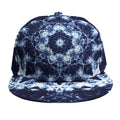 Blue Winter Mandala Print Snapback Cap
