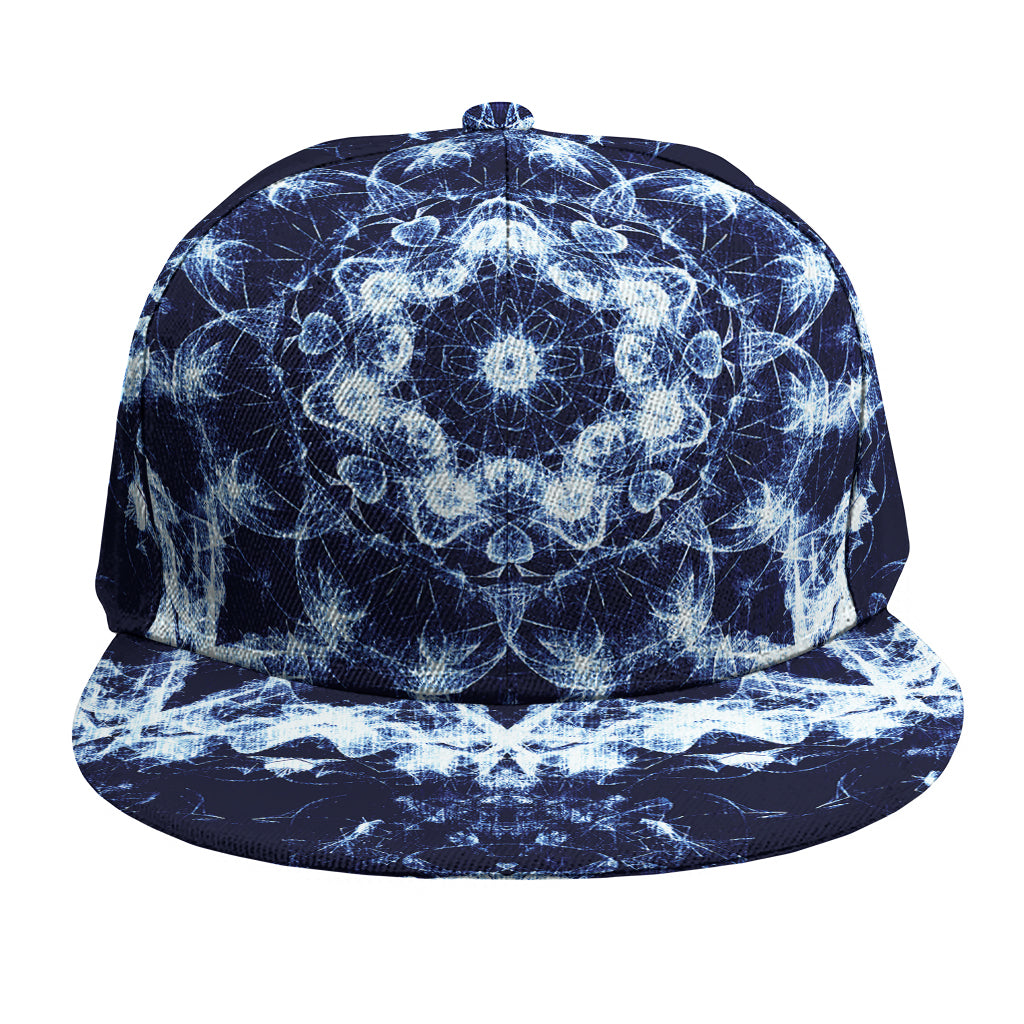 Blue Winter Mandala Print Snapback Cap