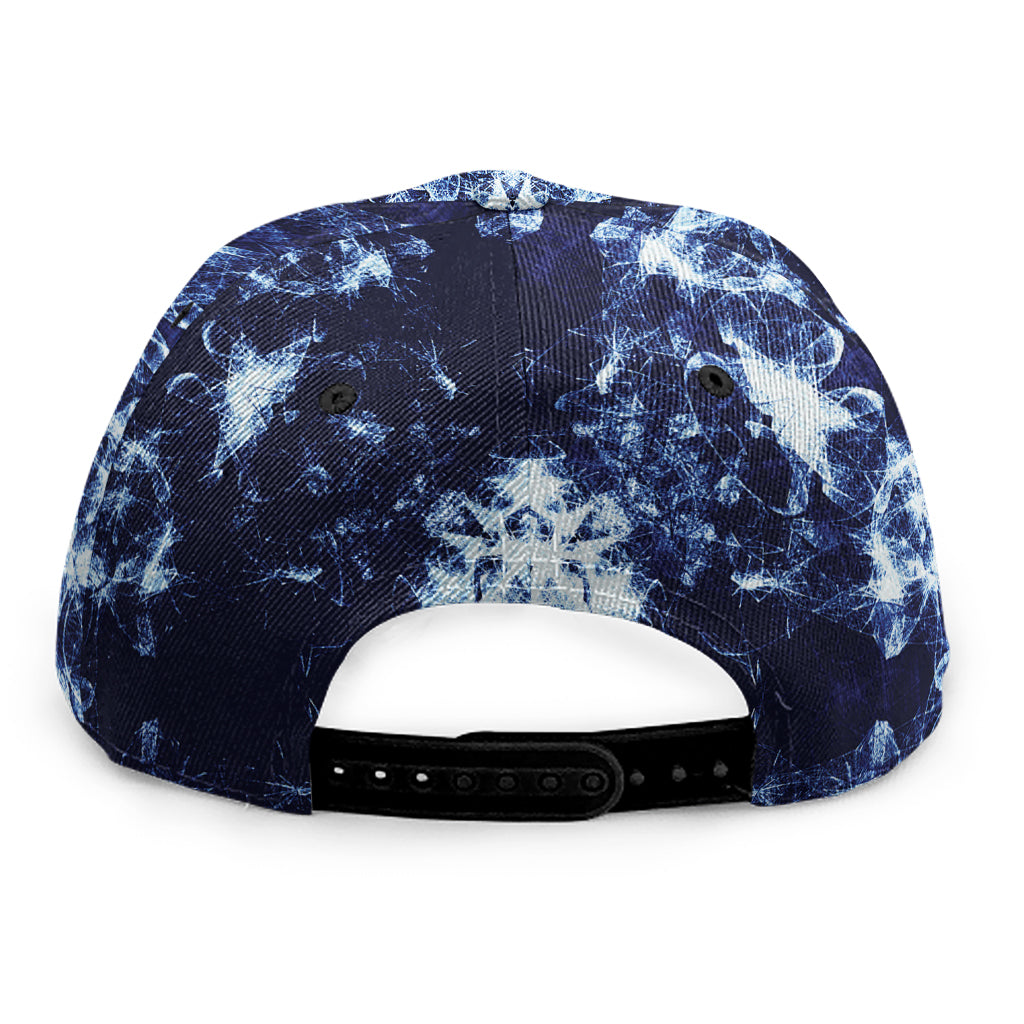 Blue Winter Mandala Print Snapback Cap