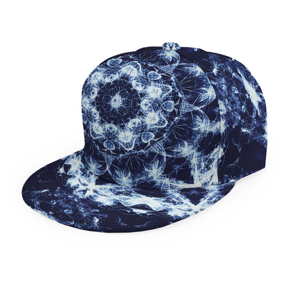 Blue Winter Mandala Print Snapback Cap