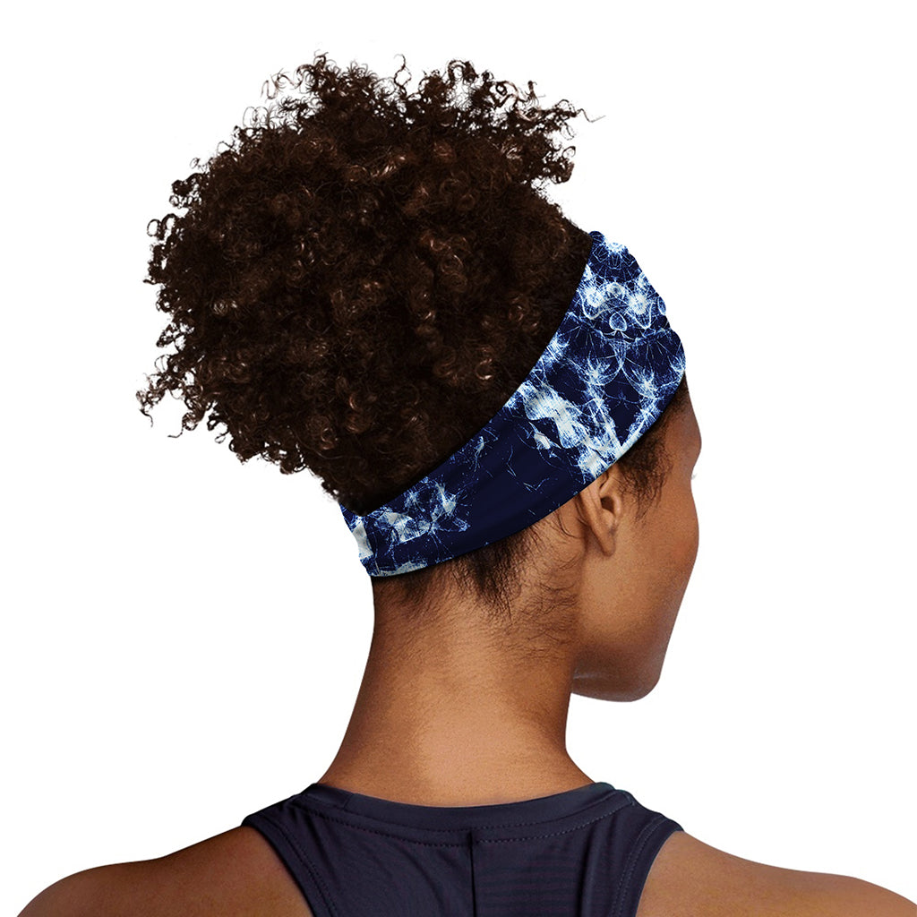 Blue Winter Mandala Print Sports Headband