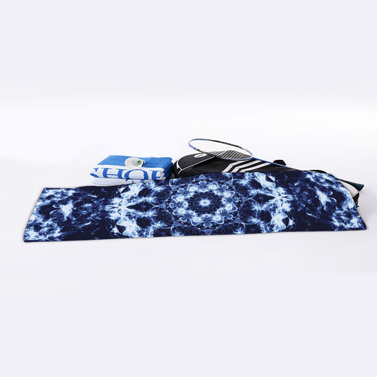 Blue Winter Mandala Print Sports Towel
