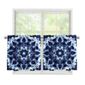 Blue Winter Mandala Print Tier Curtains