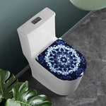 Blue Winter Mandala Print Toilet Lid Cover