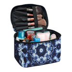Blue Winter Mandala Print Travel Makeup Bag