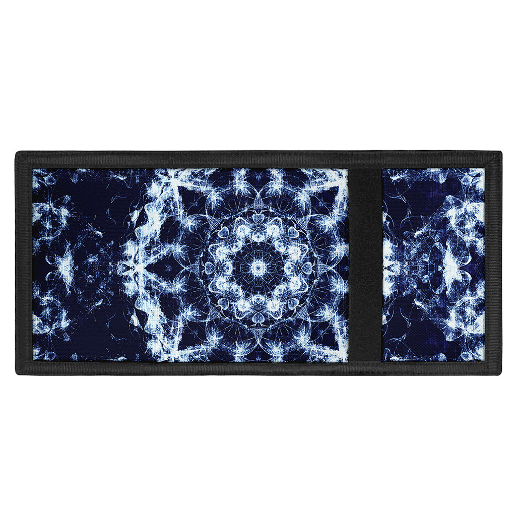 Blue Winter Mandala Print Trifold Wallet