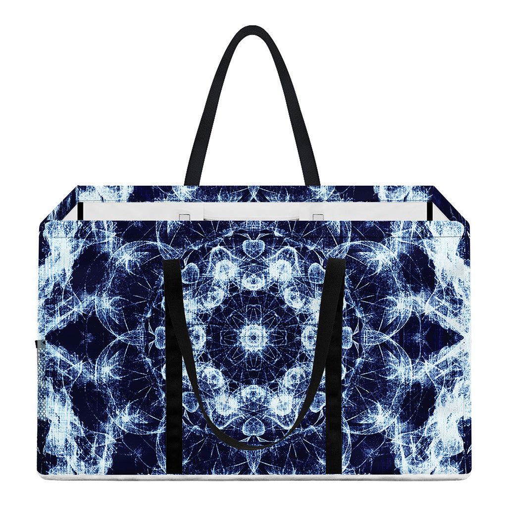 Blue Winter Mandala Print Utility Tote Bag