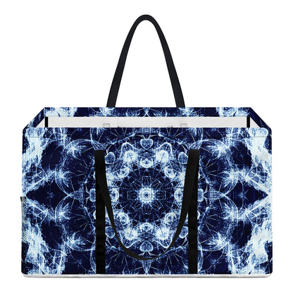 Blue Winter Mandala Print Utility Tote Bag