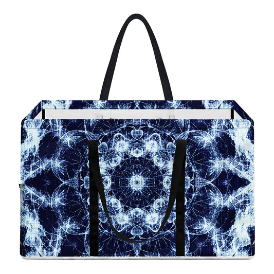 Blue Winter Mandala Print Utility Tote Bag