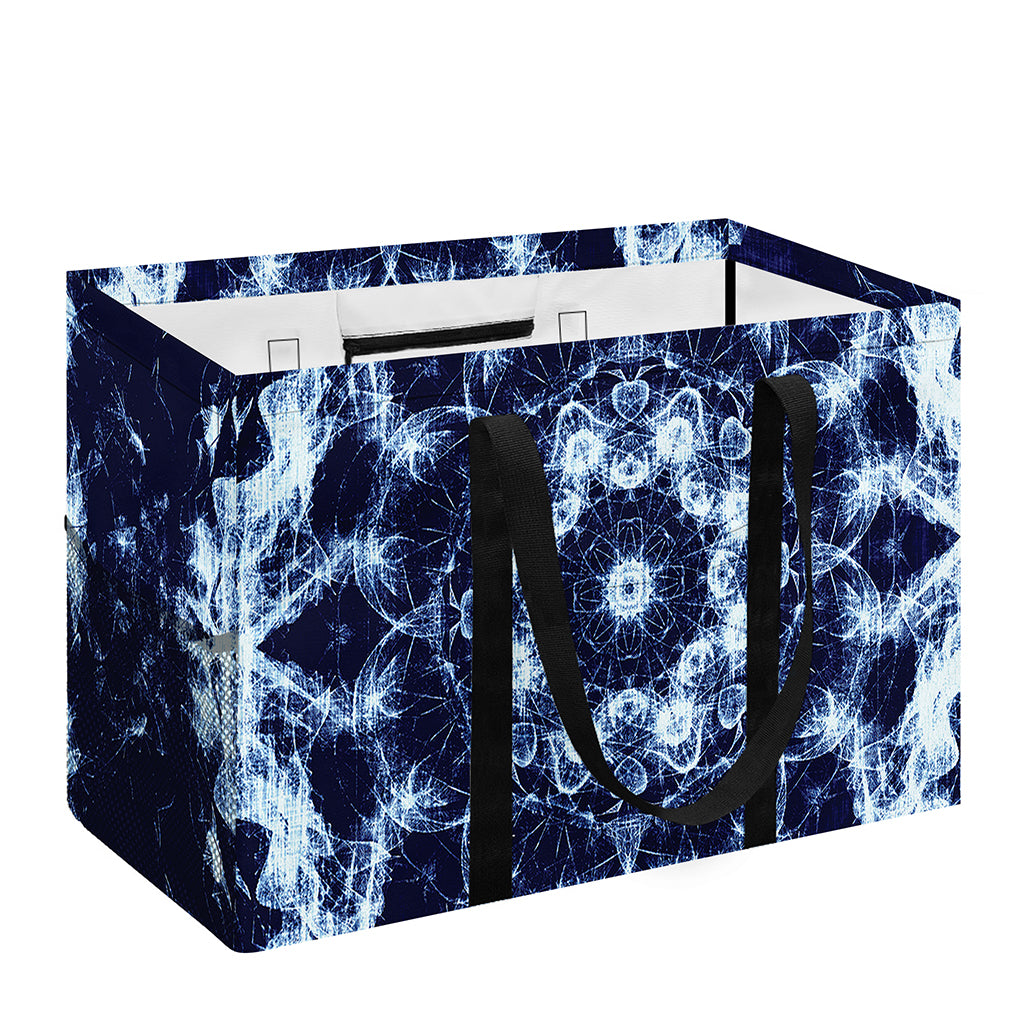 Blue Winter Mandala Print Utility Tote Bag
