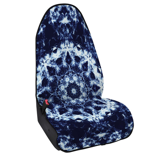 Blue Winter Mandala Print Waterproof Car Seat Cover
