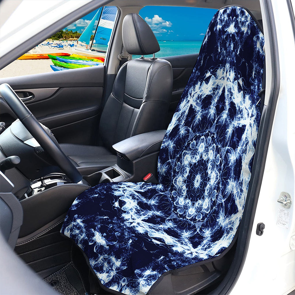 Blue Winter Mandala Print Waterproof Car Seat Cover