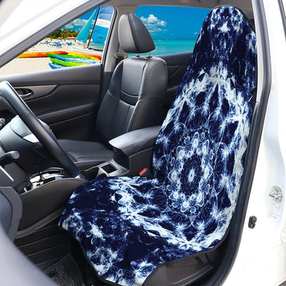 Blue Winter Mandala Print Waterproof Car Seat Cover