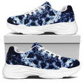 Blue Winter Mandala Print White Chunky Shoes