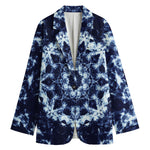 Blue Winter Mandala Print Women's Blazer