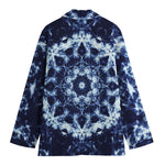 Blue Winter Mandala Print Women's Blazer