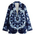 Blue Winter Mandala Print Women's Cotton Blazer