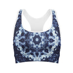 Blue Winter Mandala Print Women's Sports Bra