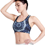 Blue Winter Mandala Print Women's Sports Bra