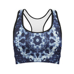 Blue Winter Mandala Print Women's Sports Bra