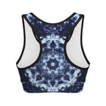 Blue Winter Mandala Print Women's Sports Bra
