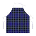 Blue Yellow And Black Plaid Print Adjustable Apron