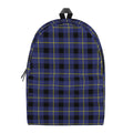 Blue Yellow And Black Plaid Print School Backpack