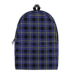 Blue Yellow And Black Plaid Print Backpack