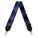 Blue Yellow And Black Plaid Print Bag Strap
