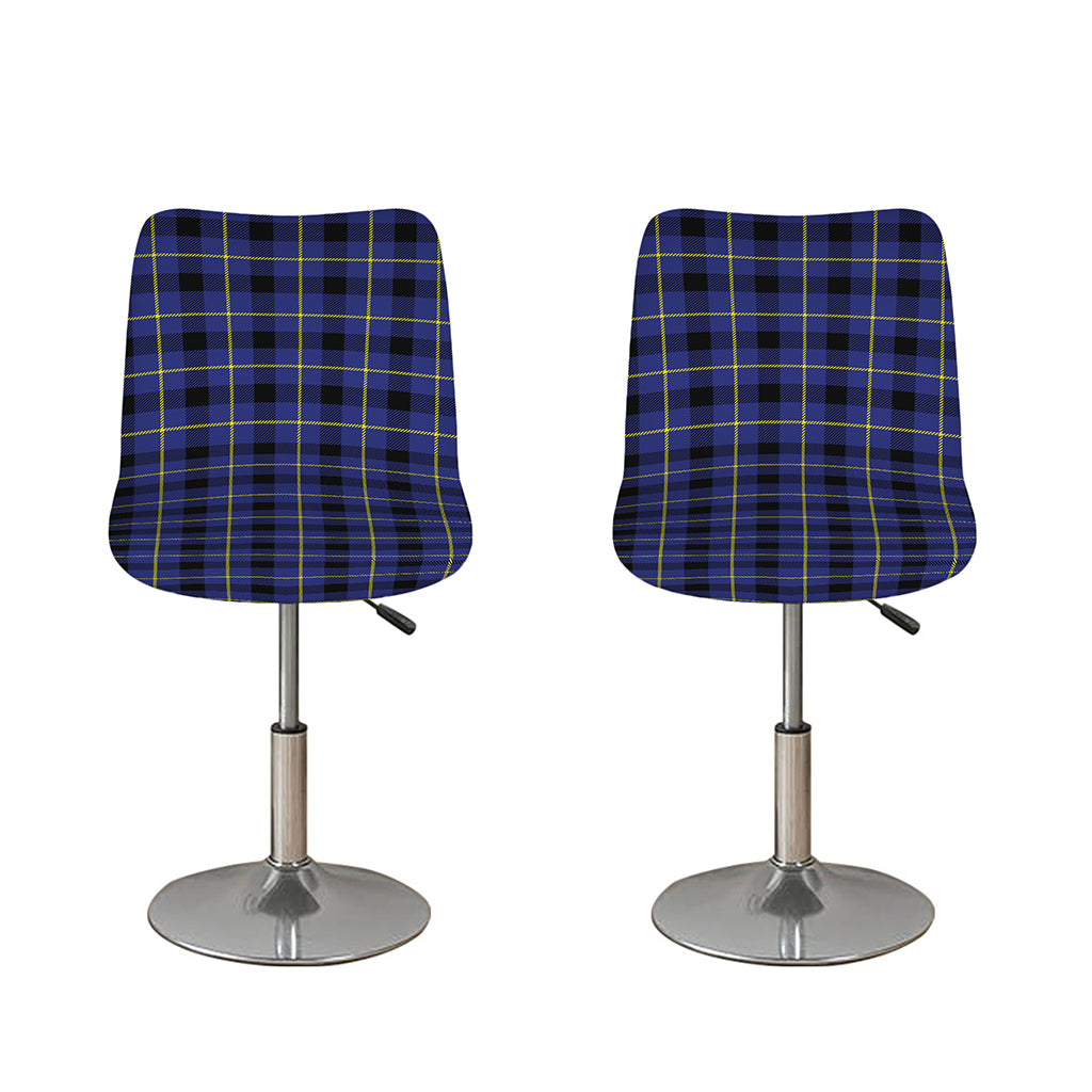 Blue Yellow And Black Plaid Print Bar Stool Covers