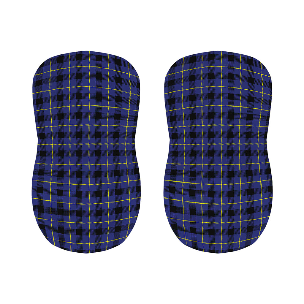 Blue Yellow And Black Plaid Print Bar Stool Covers