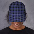 Blue Yellow And Black Plaid Print Baseball Cap