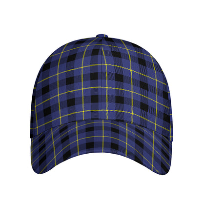 Blue Yellow And Black Plaid Print Baseball Cap
