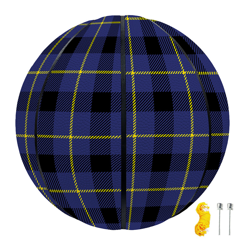 Blue Yellow And Black Plaid Print Basketball