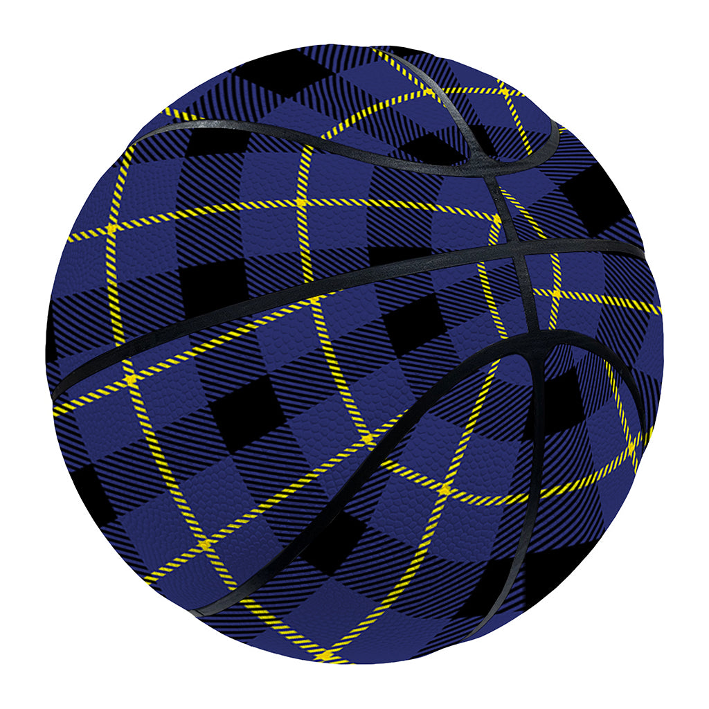 Blue Yellow And Black Plaid Print Basketball