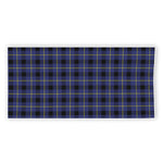 Blue Yellow And Black Plaid Print Beach Towel