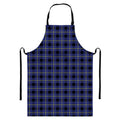 Blue Yellow And Black Plaid Print Bib Apron With Pocket