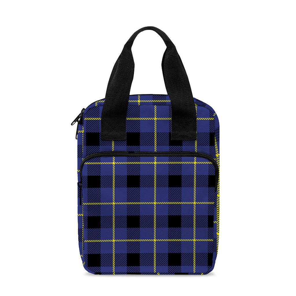 Blue Yellow And Black Plaid Print Bible Tote Bag