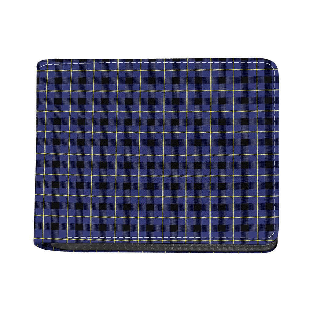 Blue Yellow And Black Plaid Print Bifold Wallet