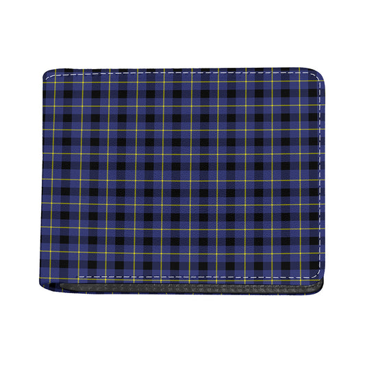 Blue Yellow And Black Plaid Print Bifold Wallet