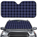 Blue Yellow And Black Plaid Print Car Windshield Sun Shade