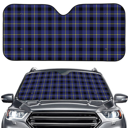 Blue Yellow And Black Plaid Print Car Windshield Sun Shade