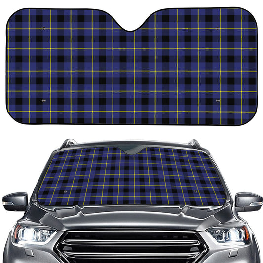Blue Yellow And Black Plaid Print Car Windshield Sun Shade
