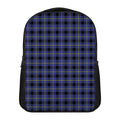 Blue Yellow And Black Plaid Print Casual Backpack