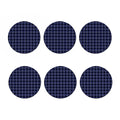 Blue Yellow And Black Plaid Print Coaster Set